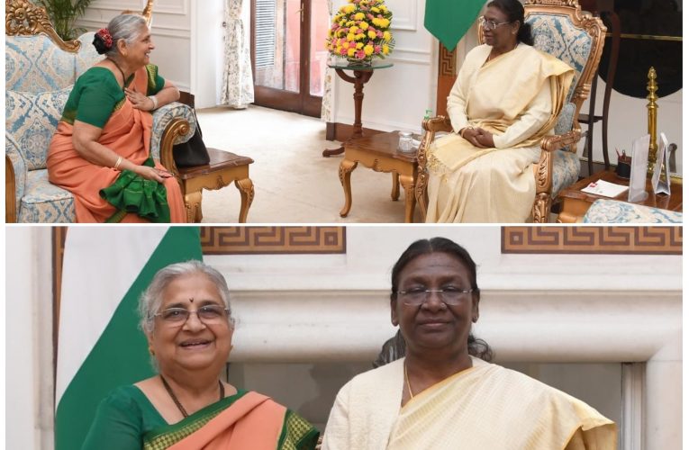 Rastrapati Drupati murmu & Sudha murthy meeting. ಇಬ್ಬರು ಸಾಧಕಿಯರ ಅಪೂರ್ವ ಮಿಲನ.