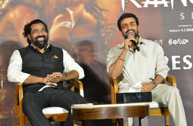 Surya and Bobby Deol acted “Kangua” movie press meet in Bangalore. ಬೆಂಗಳೂರಿನಲ್ಲಿ ಸೂರ್ಯ ಅಭಿನಯದ ‘ಕಂಗುವ’ ಪ್ರಚಾರ, ಕೆವಿಎನ್ ಪ್ರೊಡಕ್ಷನ್ಸ್ ಮೂಲಕ ನವೆಂಬರ್ 14 ರಂದು ಅದ್ದೂರಿ ಬಿಡುಗಡೆ .